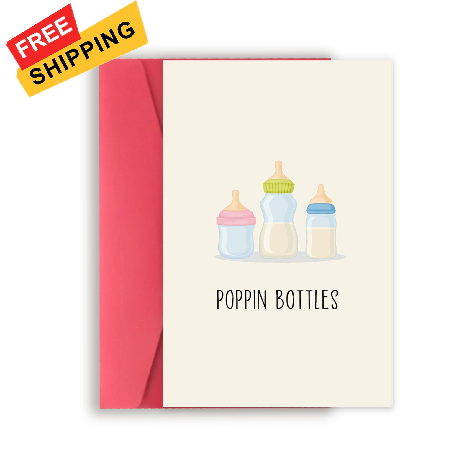 Asmallgf Funny Baby Shower Card, Cute 8 x 5.3 inches, 233