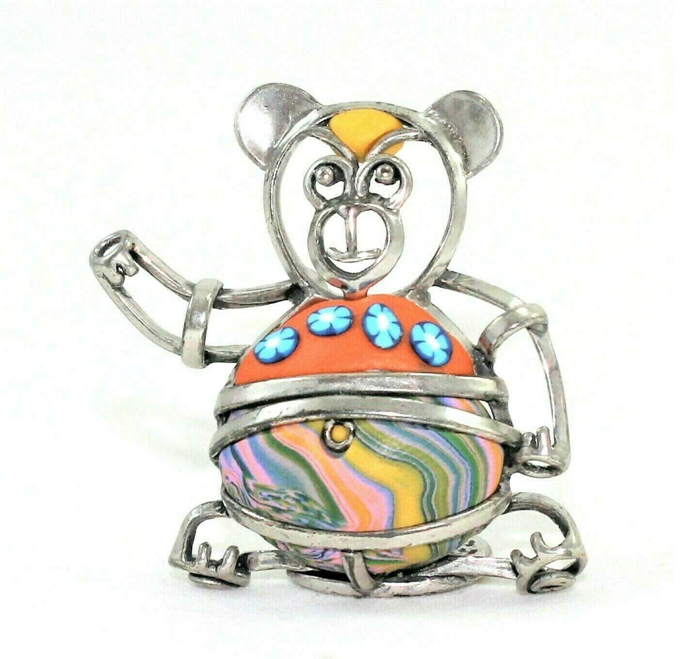 Set Of 4 Birth Favors Baby Girl Baby Boy Teddy Bear Silver And Murrine