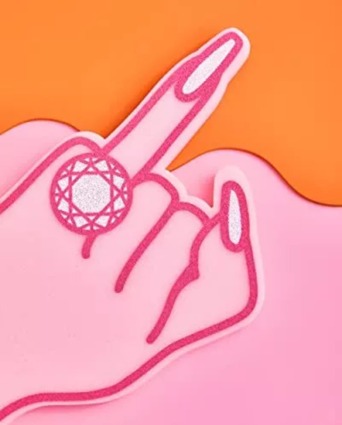 XO, FETTI BACHELORETTE PARTY XL GIFT DECORATION ENGAGED PINK FOAM RING FINGER