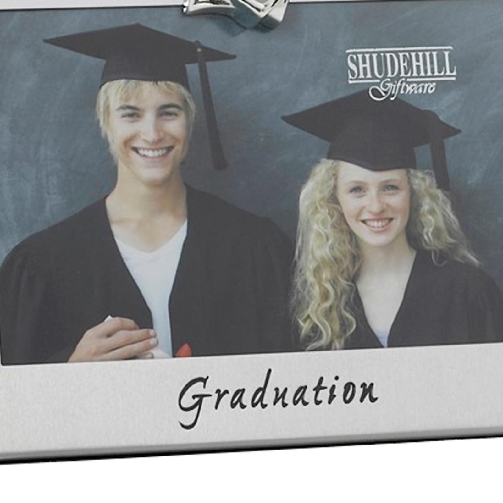Graduation Silver Photo Frame with Hat Attachment 4×6 Picture