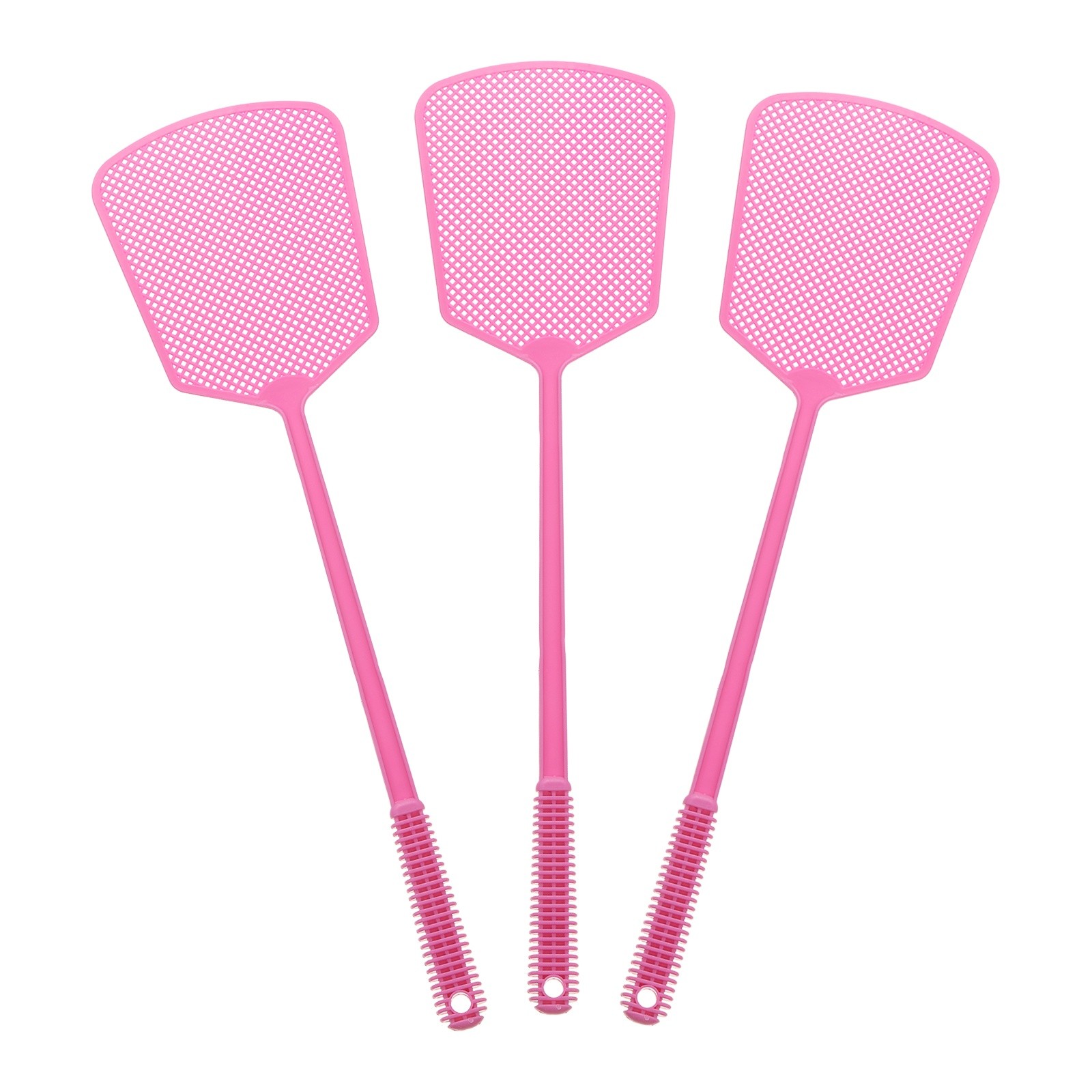 3pcs for Fly Swatter 6.4″x5.3″ Plastic with Long Handle Pink
