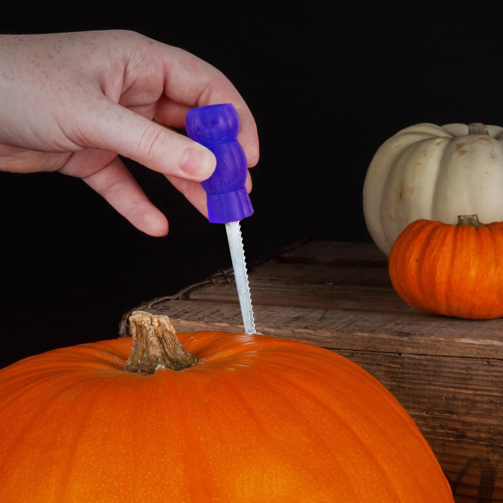 Halloween 6 Piece Pumpkin Carving Kit Kids Crafts Party Decoration – Purple