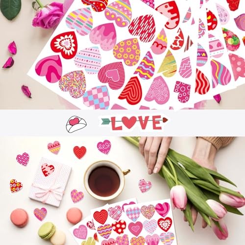 336 PCS Valentines Stickers, Valentines Heart Stickers for Kids Valentines Day