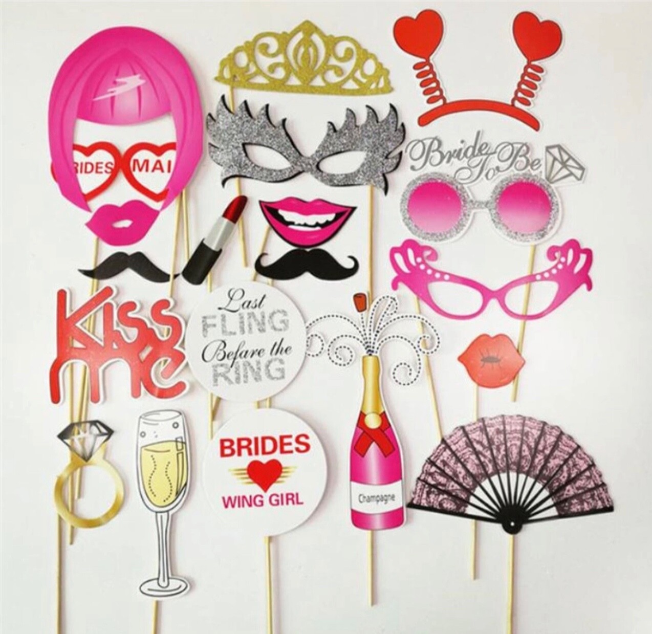 Bride to be Bachelorette Hen Night Party Selfie Photo Booth Prop Fun Game Decor