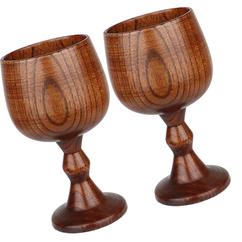 2 Pcs Wooden Cups for Drinking Wine Highball Glasses Mixed Drinkware