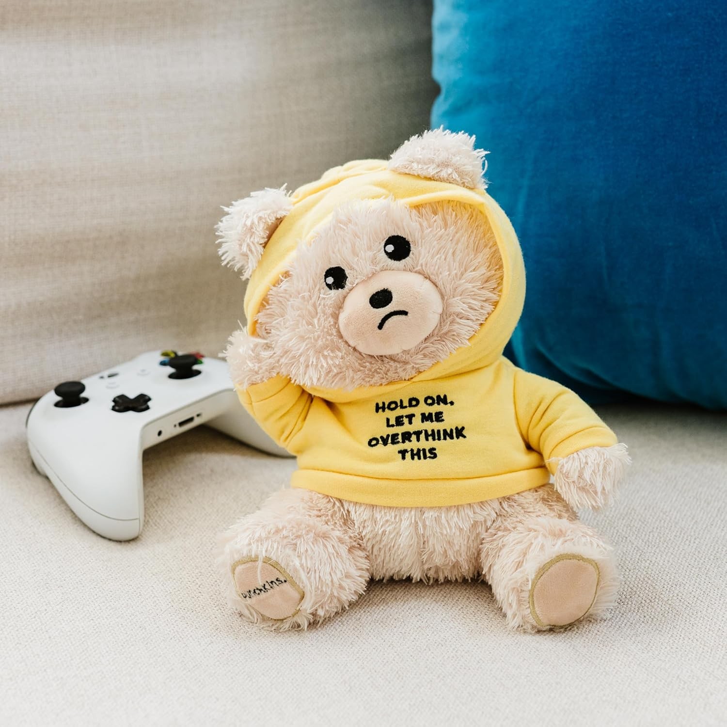 Punchkins 🐻 “Let Me Overthink This” Teddy Bear Plushie – Gift for Overthinkers