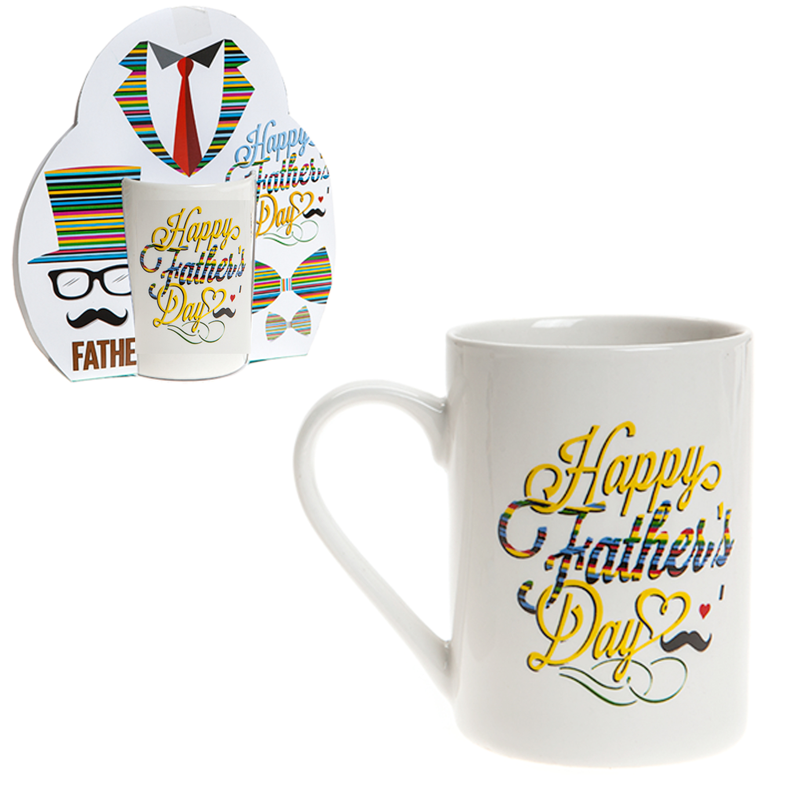 Father’s Day Stoneware Mug – Gift – Colourful Designs – Choose from menu