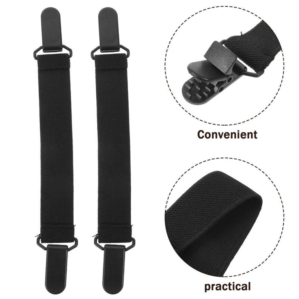 Black Reusable Motorcycle Pant Leg Clips Secure Boot Straps for Outdoor Work