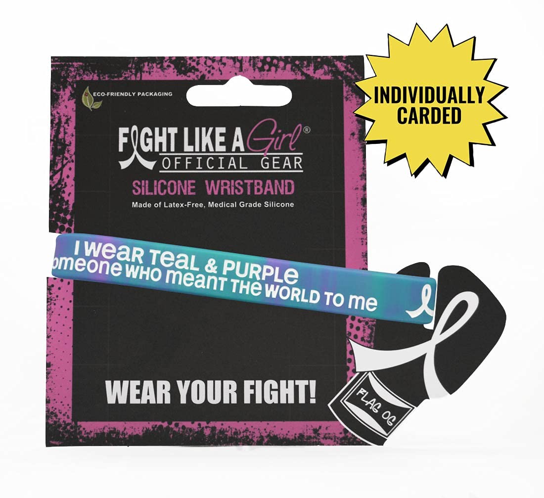 I Wear Teal & Purple for Someone Who Meant the World to Me Silicone Wristband…