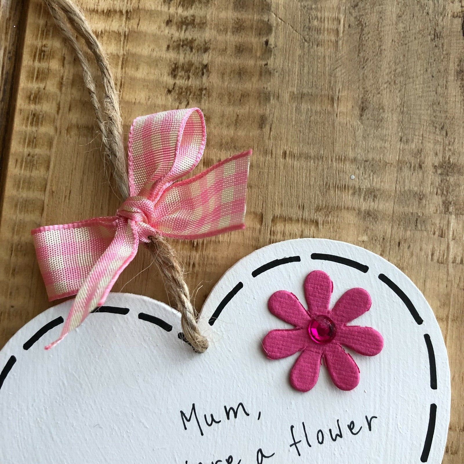 Personalised Mothers Day Gift Flower Heart Mum Mummy Grandma Nan Nana Love Prese