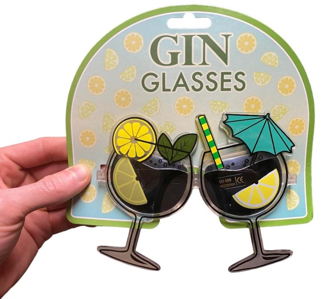 GIN DRINK MARGARITA Party Mardi Luau Tropical Umbrella Shades Beach Sunglasses