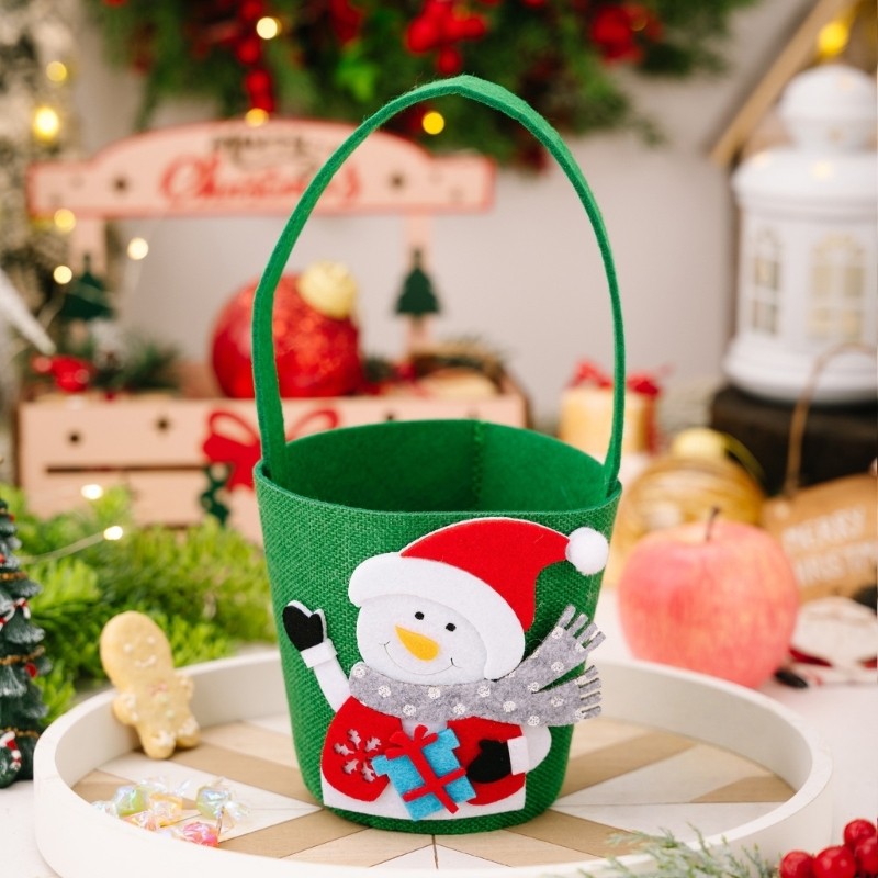 Creative Cartoon Christmas Candy Bag Reusable Fabric Decoration For Holiday