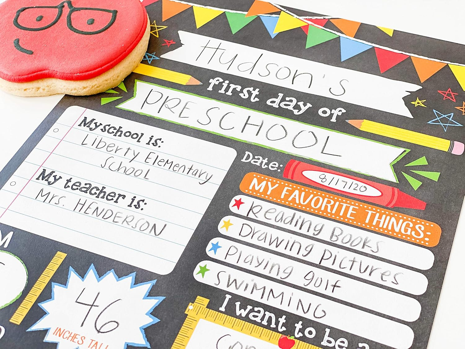 First Day of School Board – 10 Double-Sided First and Last Day Boards, 8X10 Back