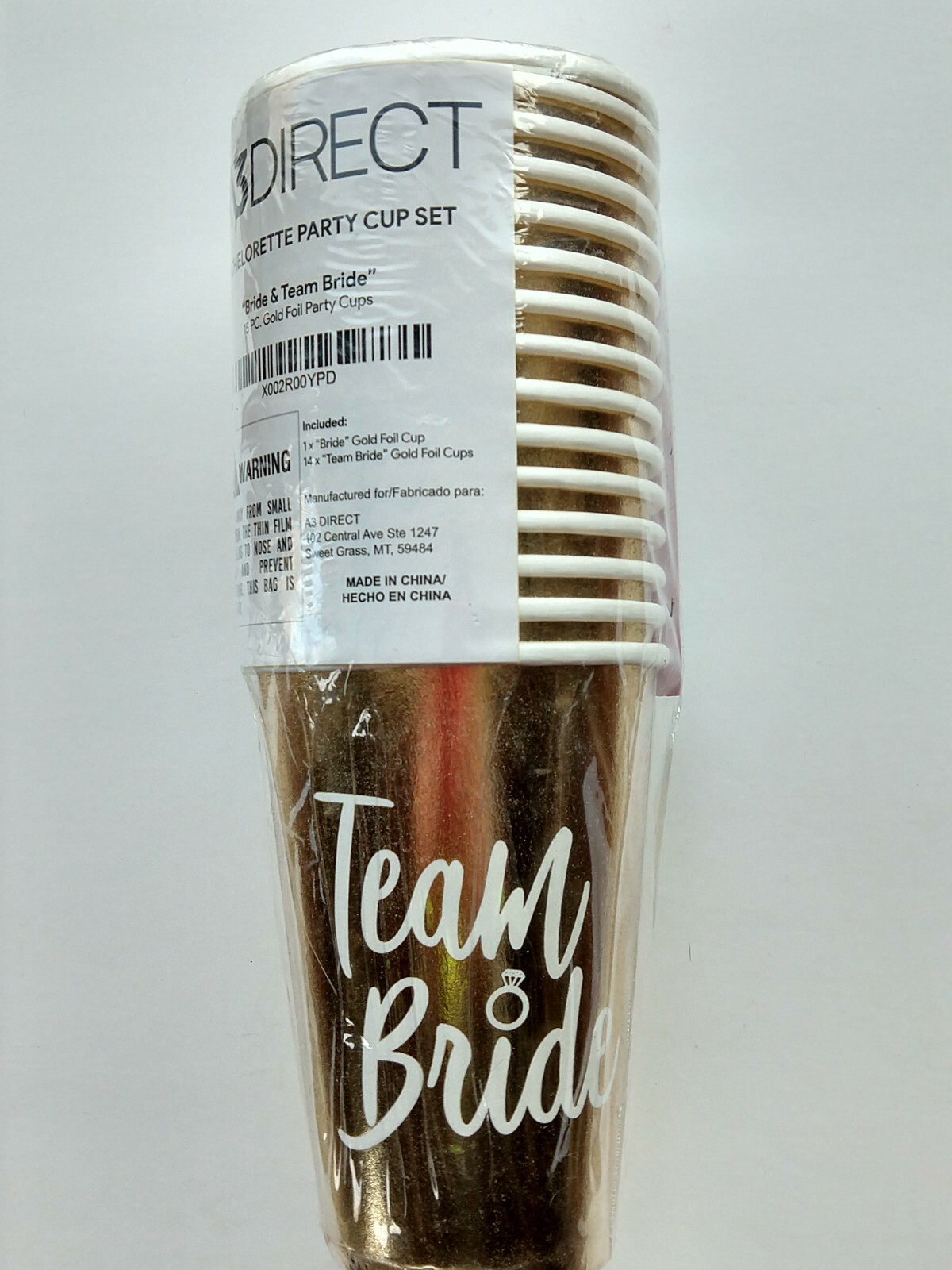 Bachelorette Party Cups in Metallic Gold for Bride & Team Bride Bridesmaids 15