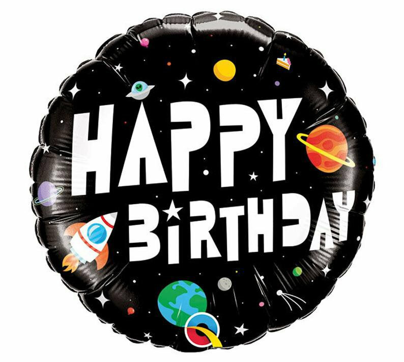 3-2-1 Blastoff! 18″ Happy Birthday Space Astronaut Balloon, Space Party, Rocket