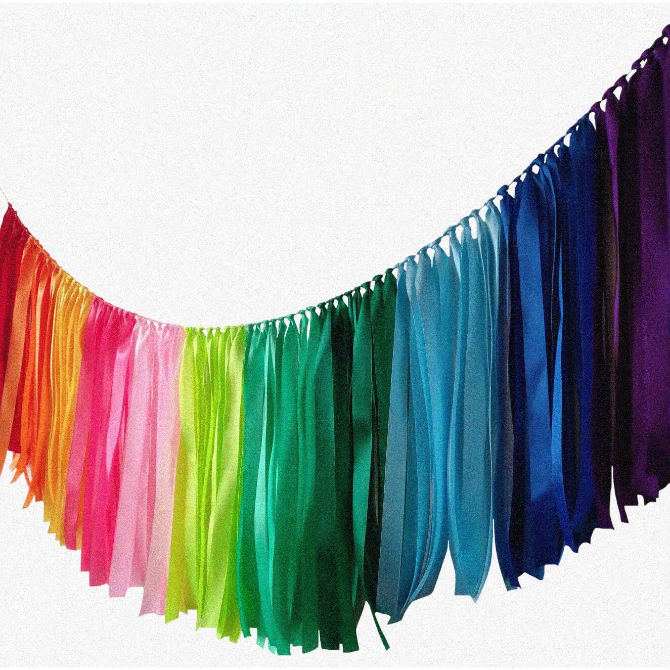 Pastel Rainbow Ribbon Garland for Celebrations