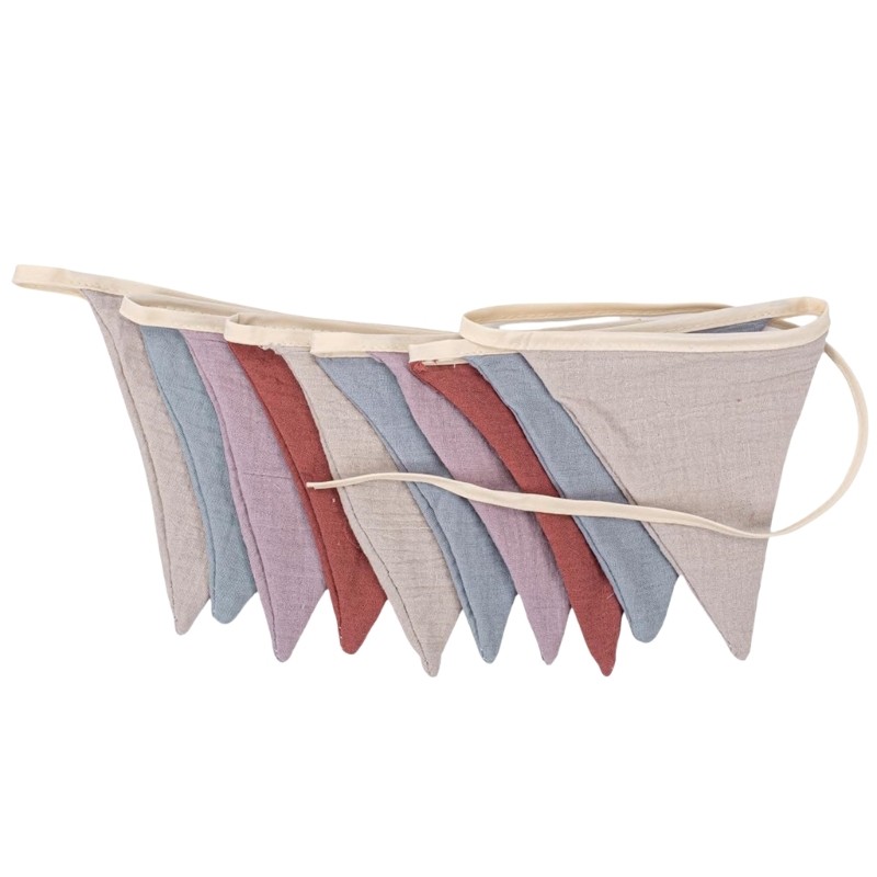 Nursery Room Cotton Bunting Banners Triangular Flags Garlands Home Party Decors