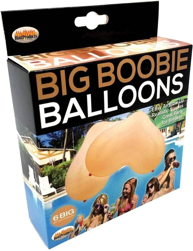 12 TOTAL Big Boobie Balloon 2PK – Fun Gag Gift Adult Novelty Party Decoration