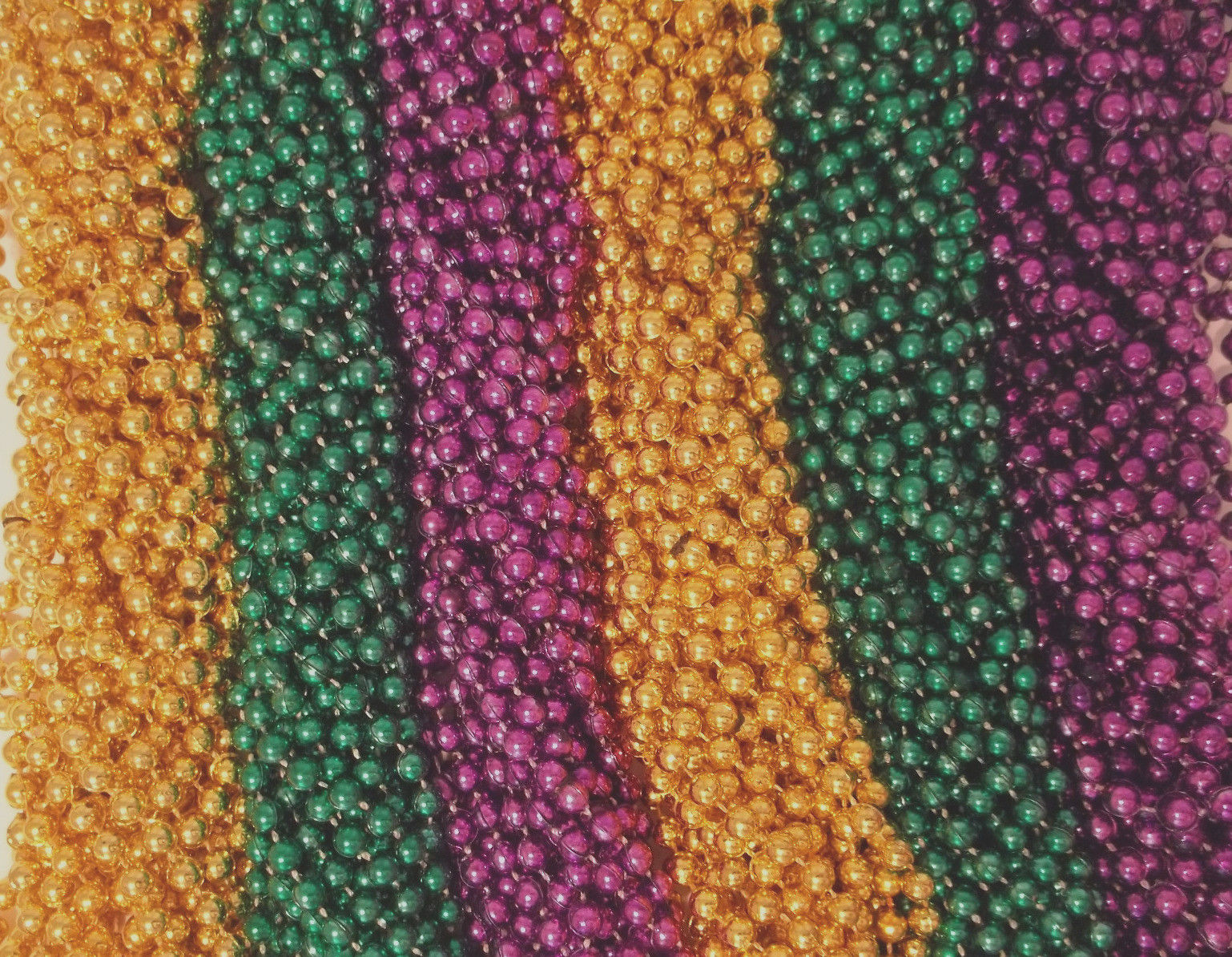 144 Purple Green Gold Mardi Gras Beads Necklaces 12 dozen Lot