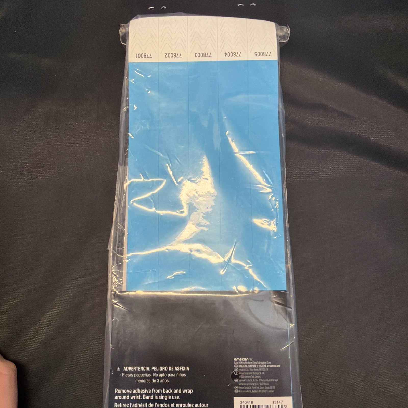 Amscan Tyvek Wristbands Blue 500 count Events Parties Clubs Numbered