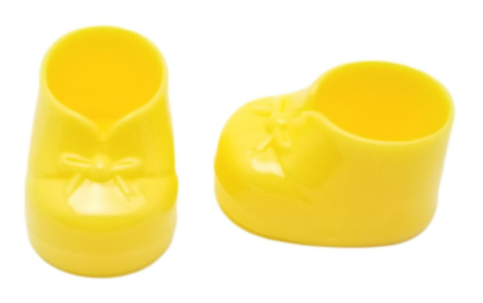 12 Extra Large Baby Booties Plastic Shoes Candy Holders Favors 3″ – Yellow