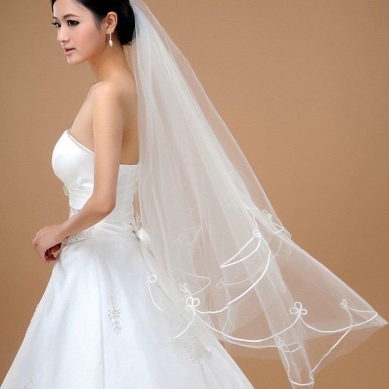 Wedding Veil Bridal Tulles Double Layer Long Halloween Cosplay Party Decor