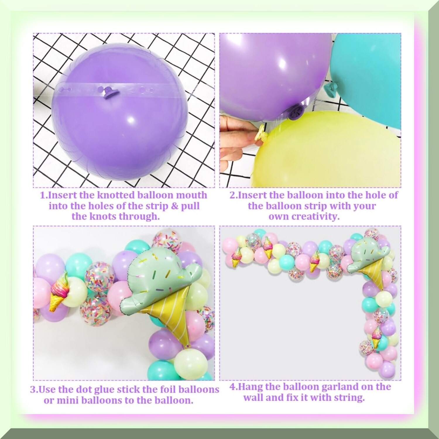Sweet Creamy Ice Cream Balloon Garland