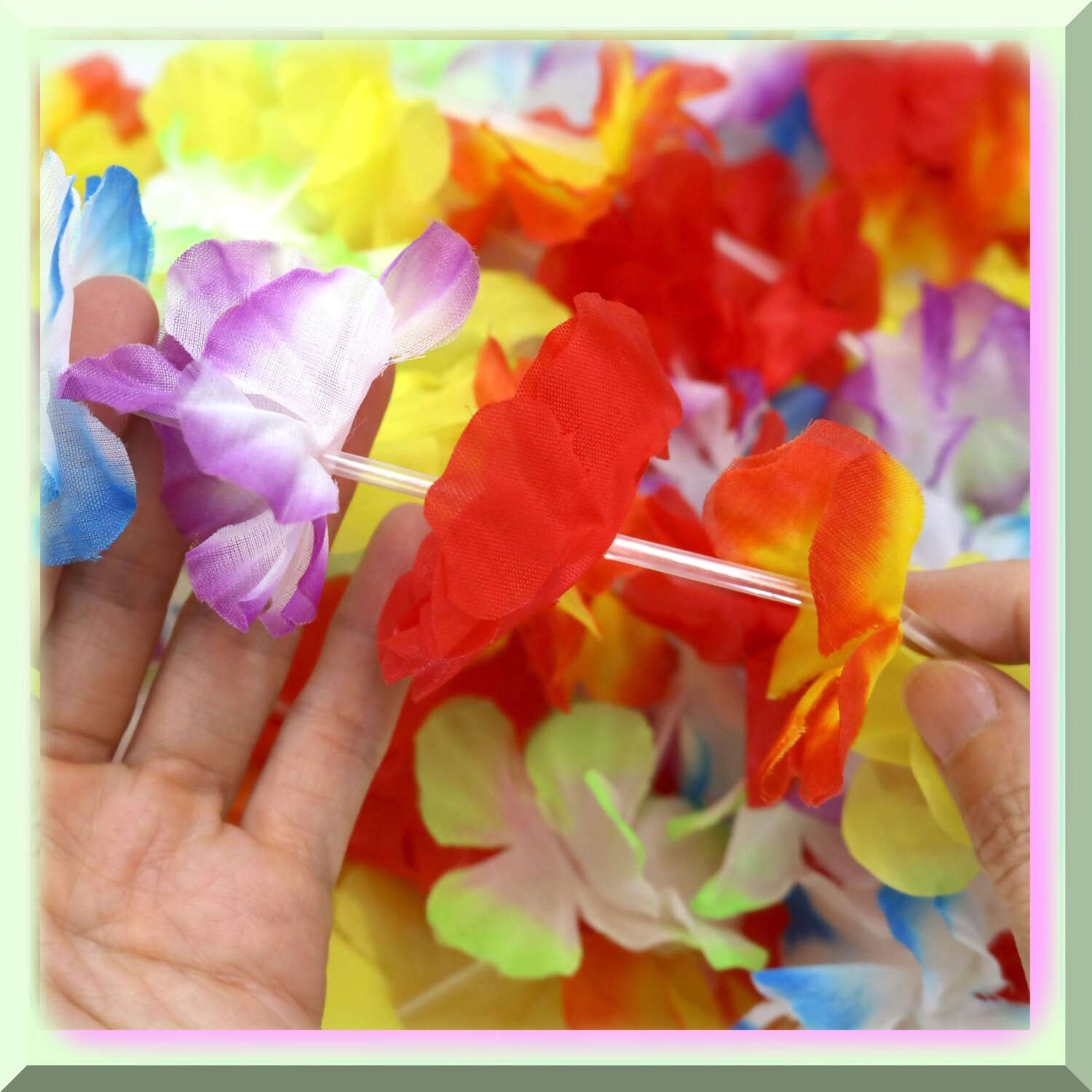 72ft Tropical Floral Lei Garland for Party Decor