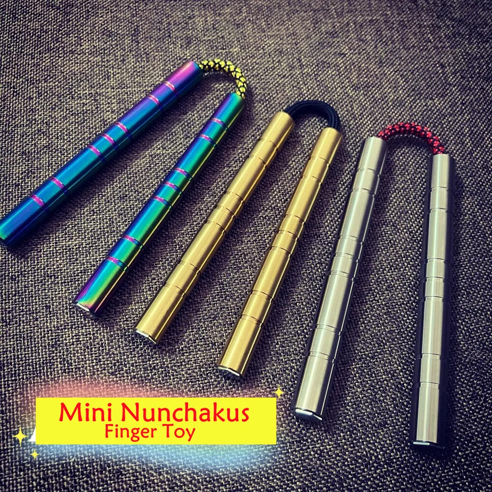 Mini Nunchakus Finger Toys Antistress Spin Stick Thumb Toy Hand Novelty Gifts