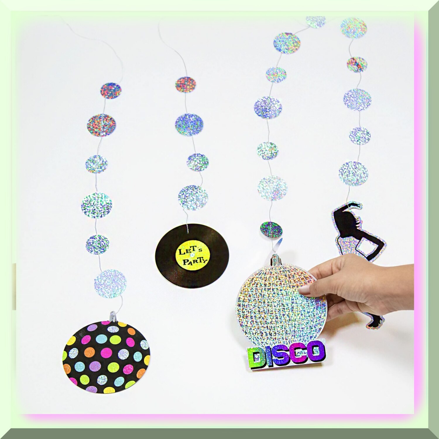 Euphoric Holo Ball Disco Garland 12 Decorations