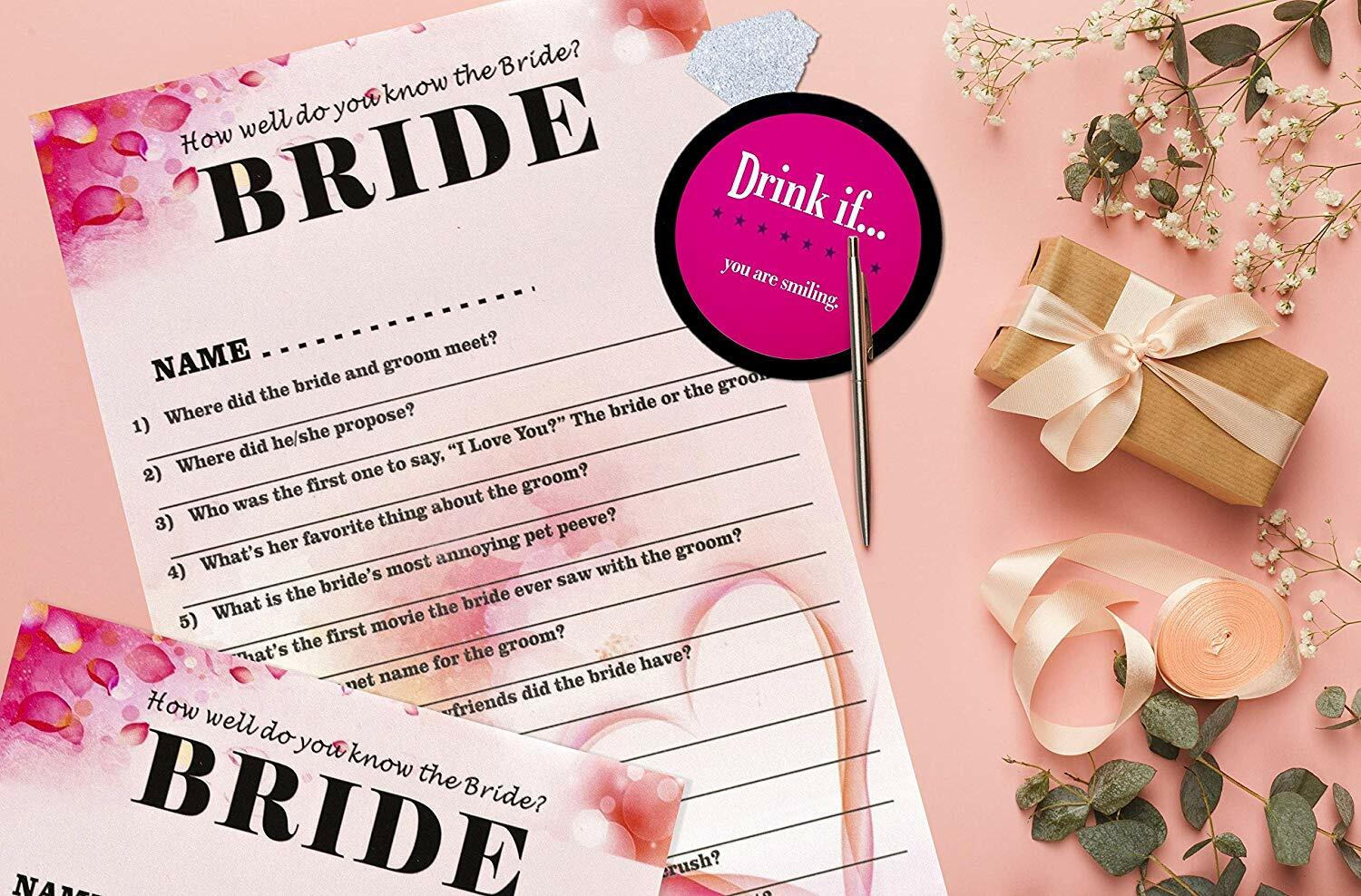 Bachelorette Party Decorations Kit Bridal Shower Games Sash Veil Balloons
