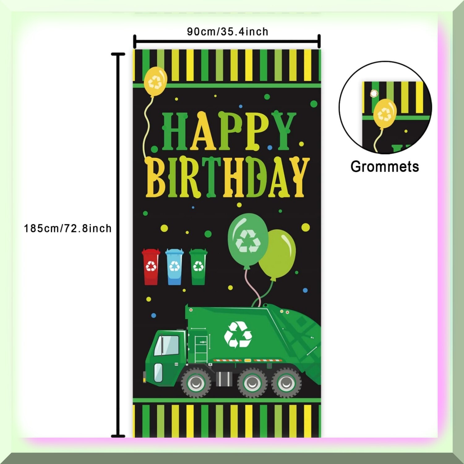 Trash Truck Birthday Party Decor Banner