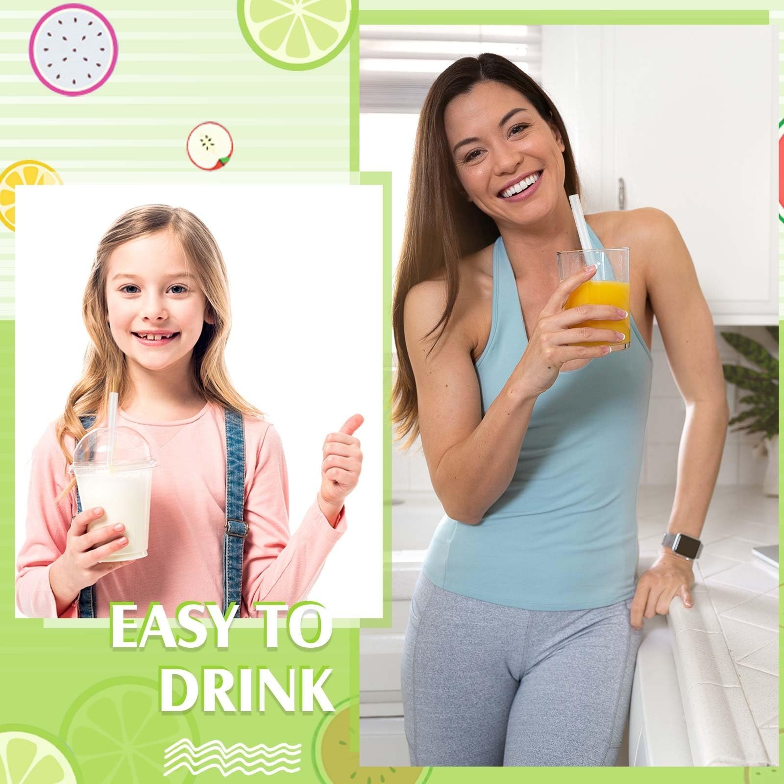 Tessco for you 600 Pcs 9.84 Inch Jumbo Smoothie Straws Bulk 10 mm Large Plast…