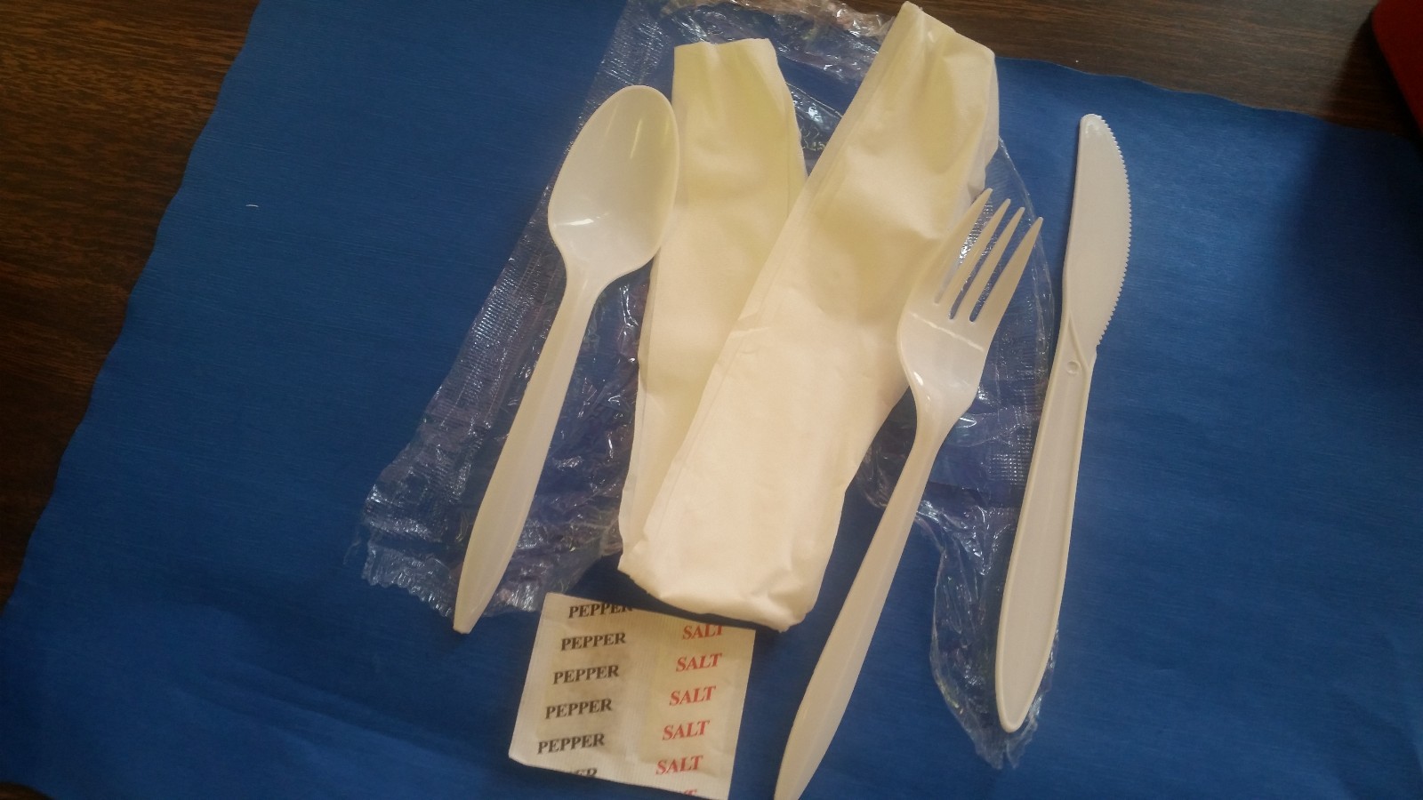 (100 PACKS) WRAPPED KNIFE, FORK, SPOON/N*A*P*K*I*N COMBO PACK WEDDING/PARTY