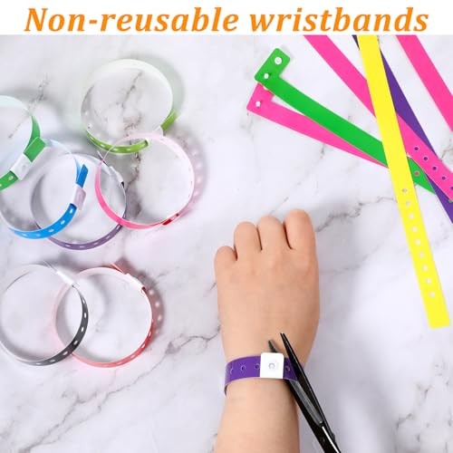 60 Pcs Vinyl Wristband in 10 Colors, Plastic Wristbands for Events, Neon