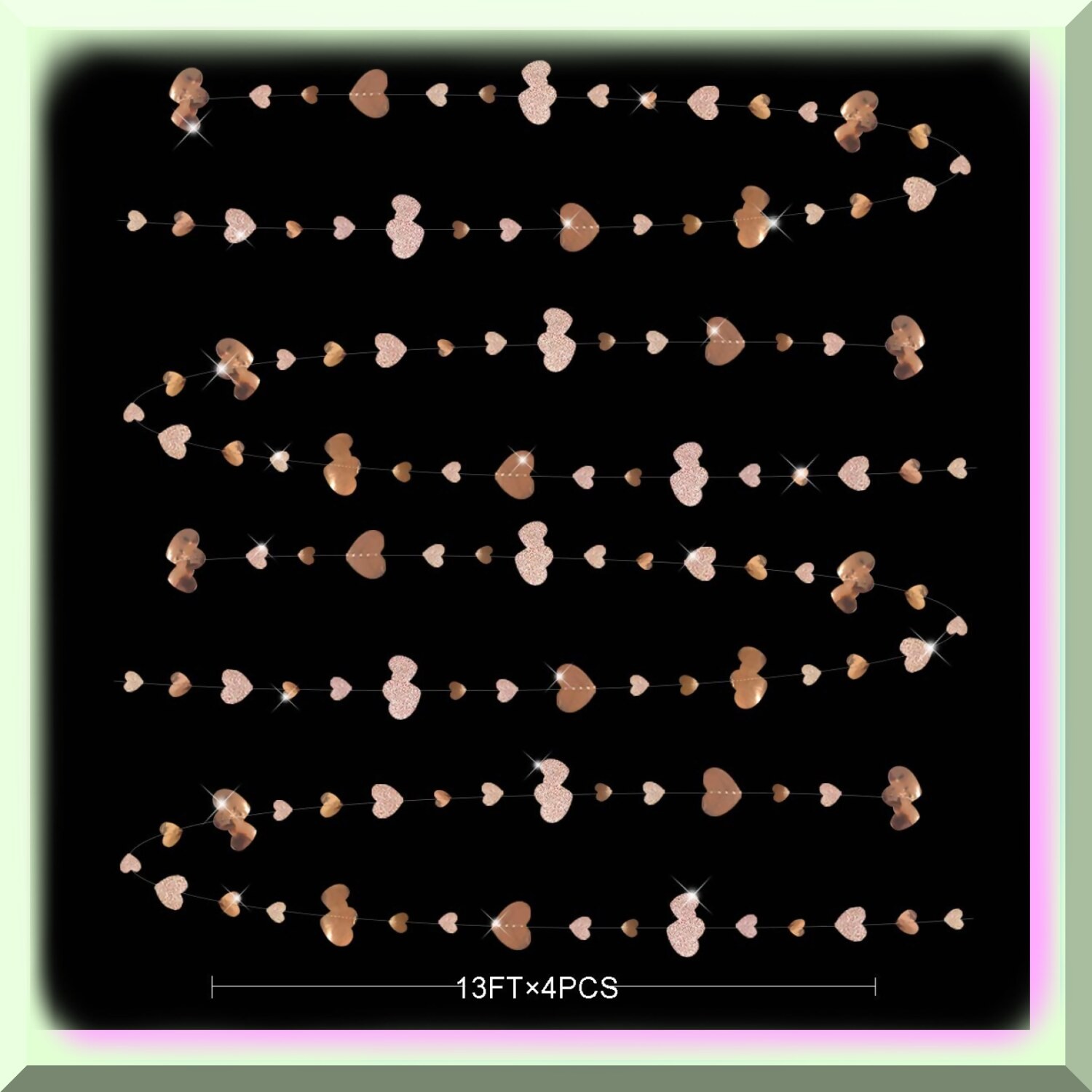 Champagne Gold Heart Garland Celebration Kit