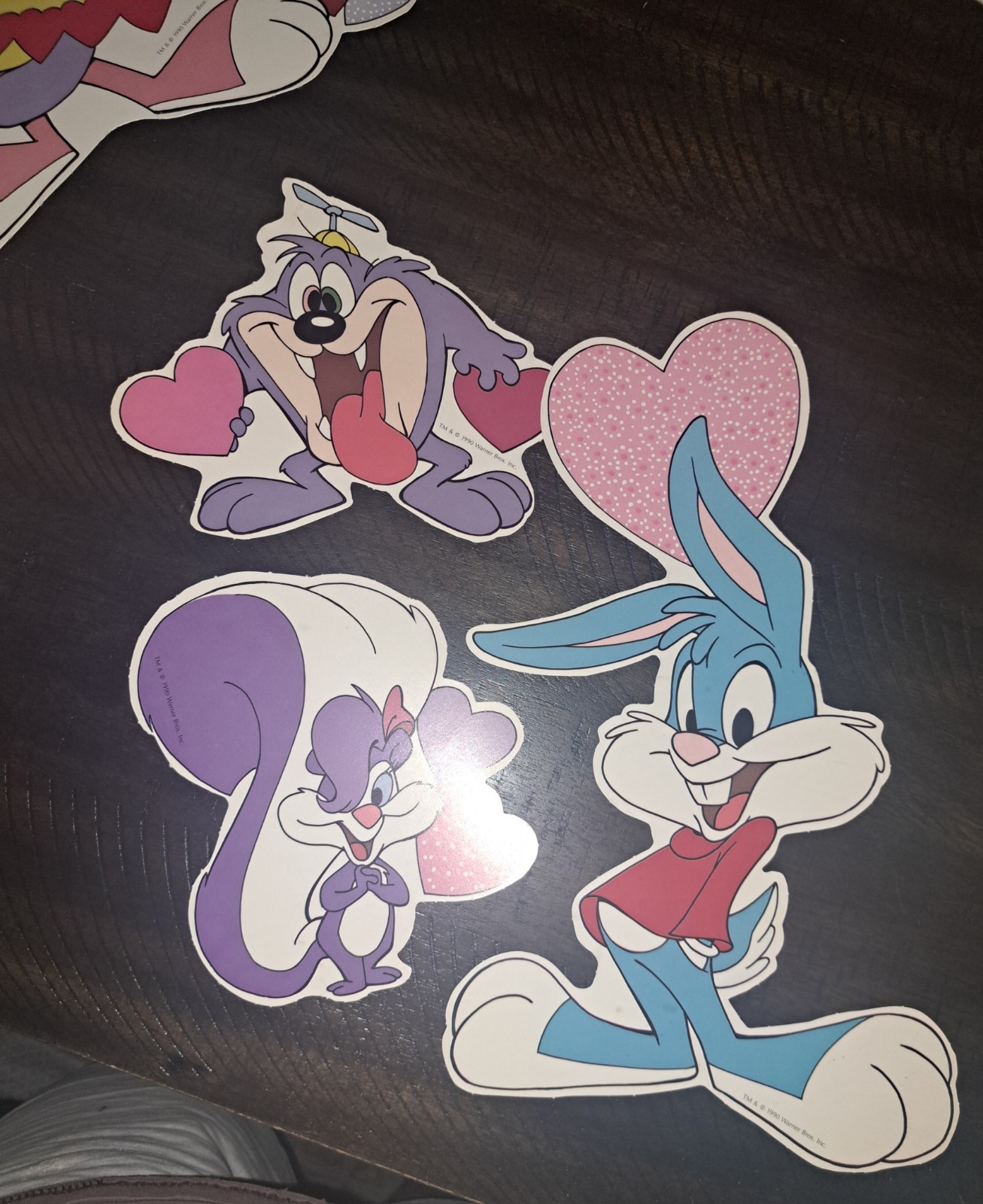 1990 Vintage Warner Bros. Valentines Day Cutouts Decorations*7pcs*Cartoons
