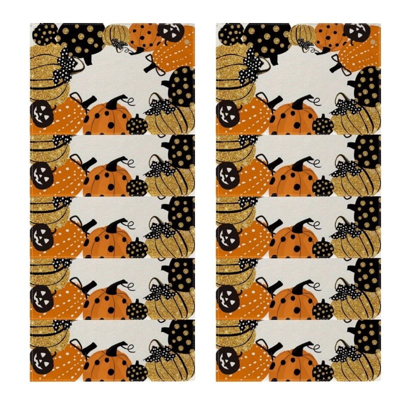Pack of 10 Eerie Pumpkin Halloween Tablecloth for Home Dinner Party Decoration
