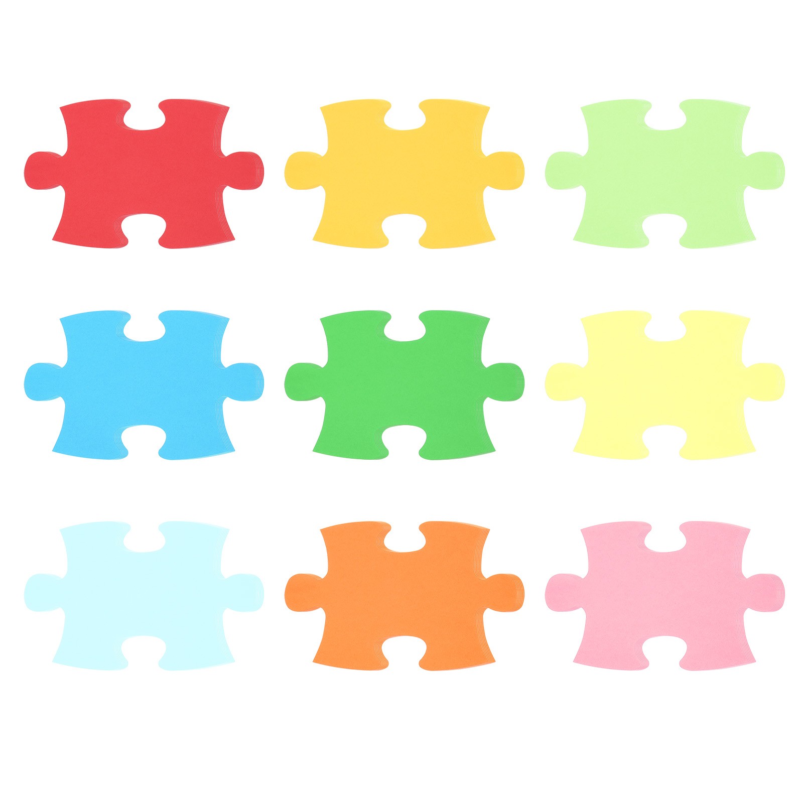 5×6″Cutouts Paper, 54Pcs Puzzle Assorted Color Paper, Multicolor