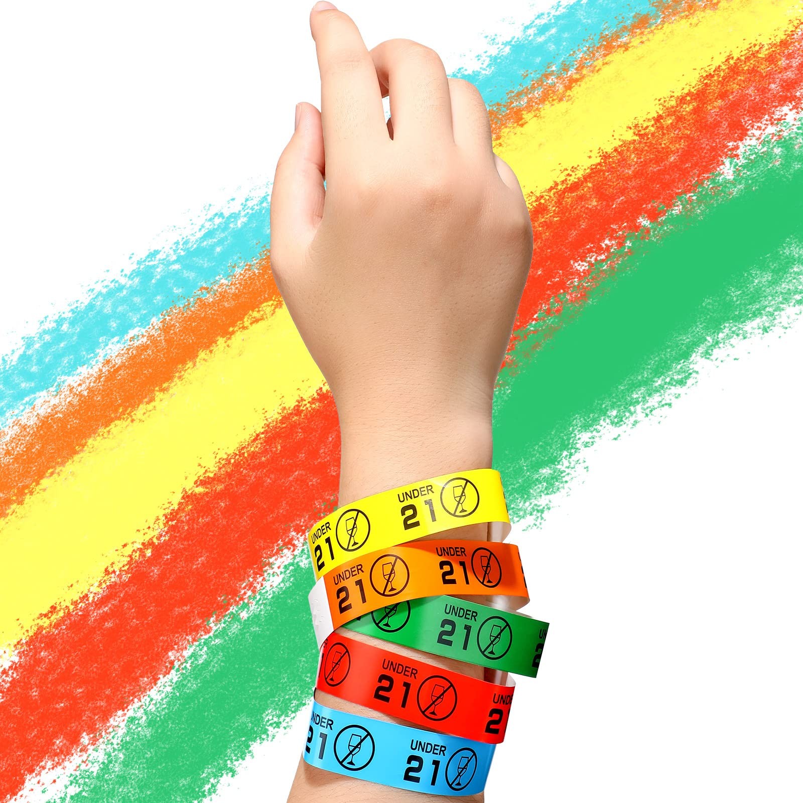 500 Pack Wristbands Colored Wrist Bands Paper 9.84 x 0.75 inch, Red