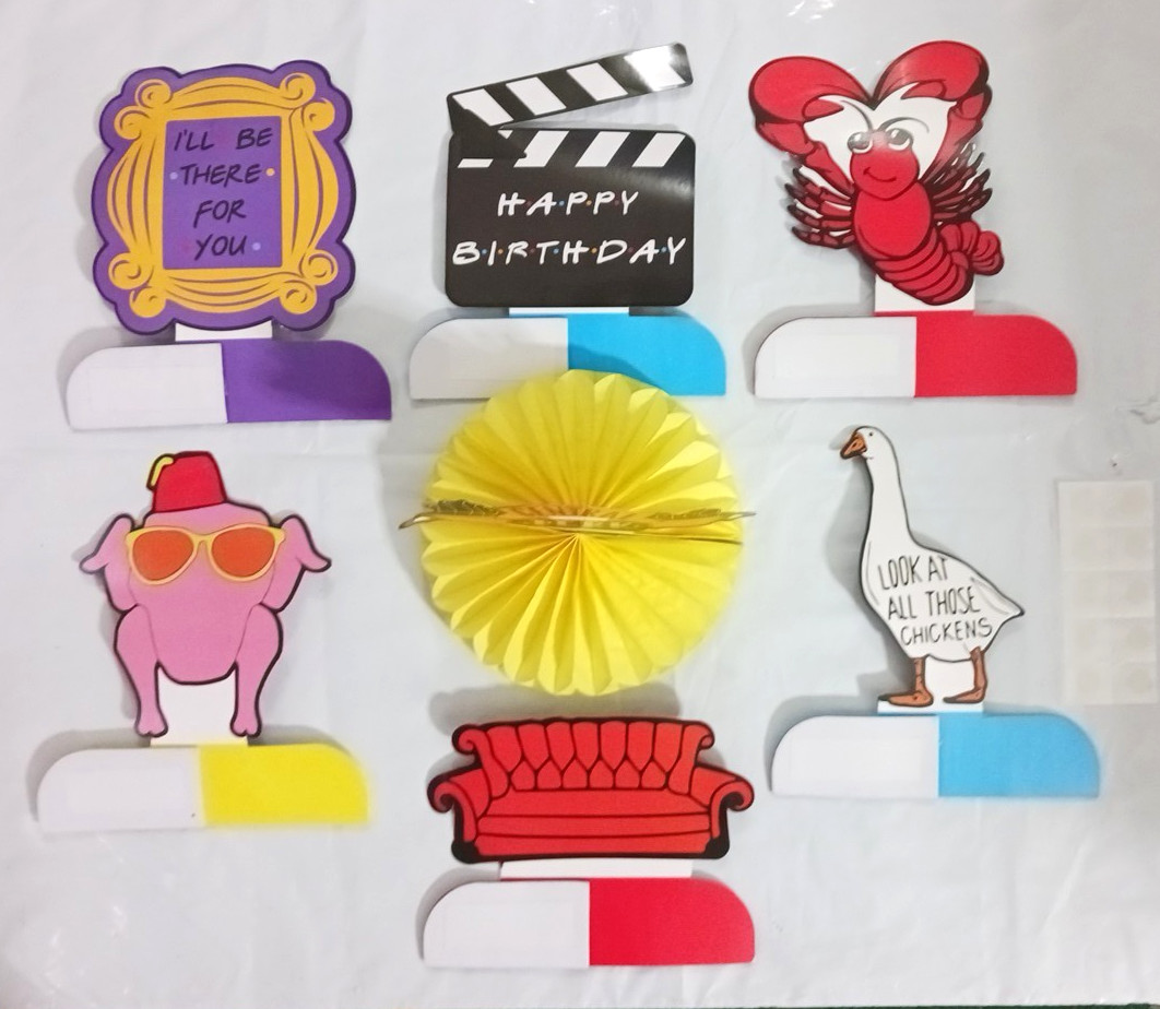Party Table Decorations, FRIENDS fans. I’ll be there for you, couch, coffee cups