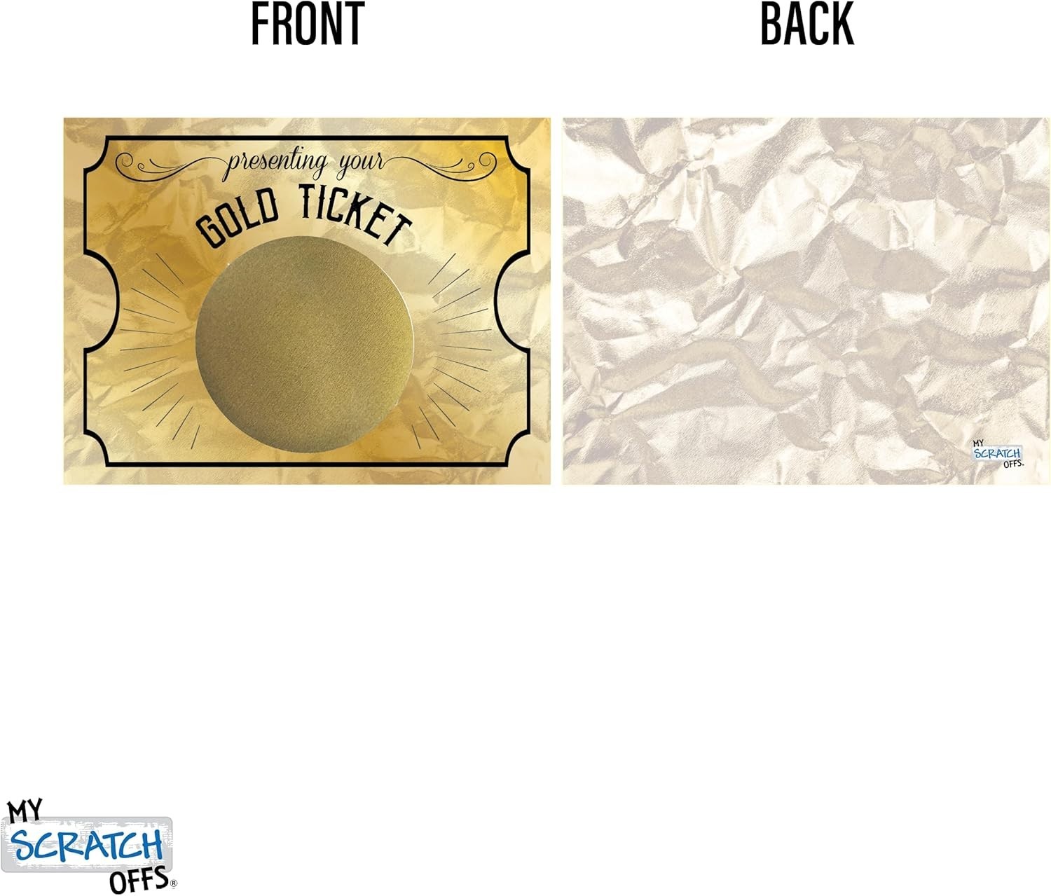 Gold Ticket Scratch Off Labels – 20 Pack Promotional Items