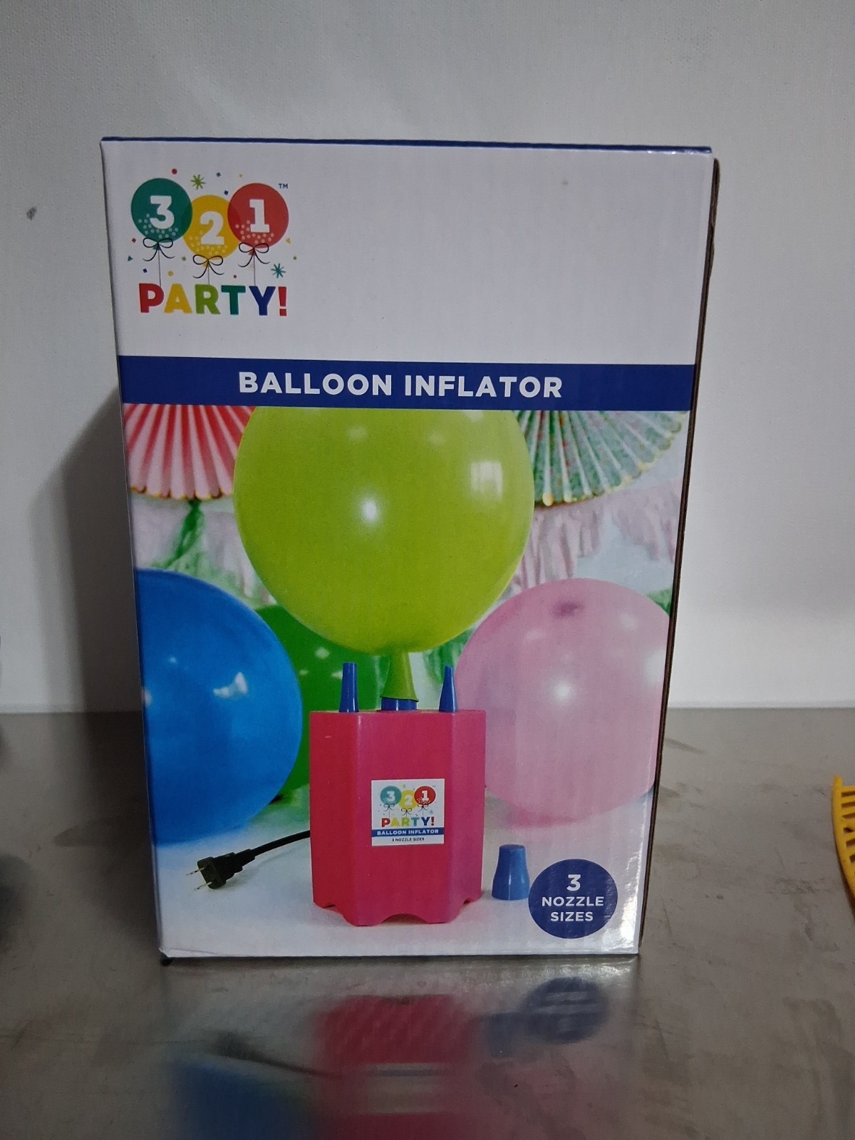 3-2-1- Party Pink Electric Balloon Inflator 3 Nozzle Sizes Air Pump Party Decor