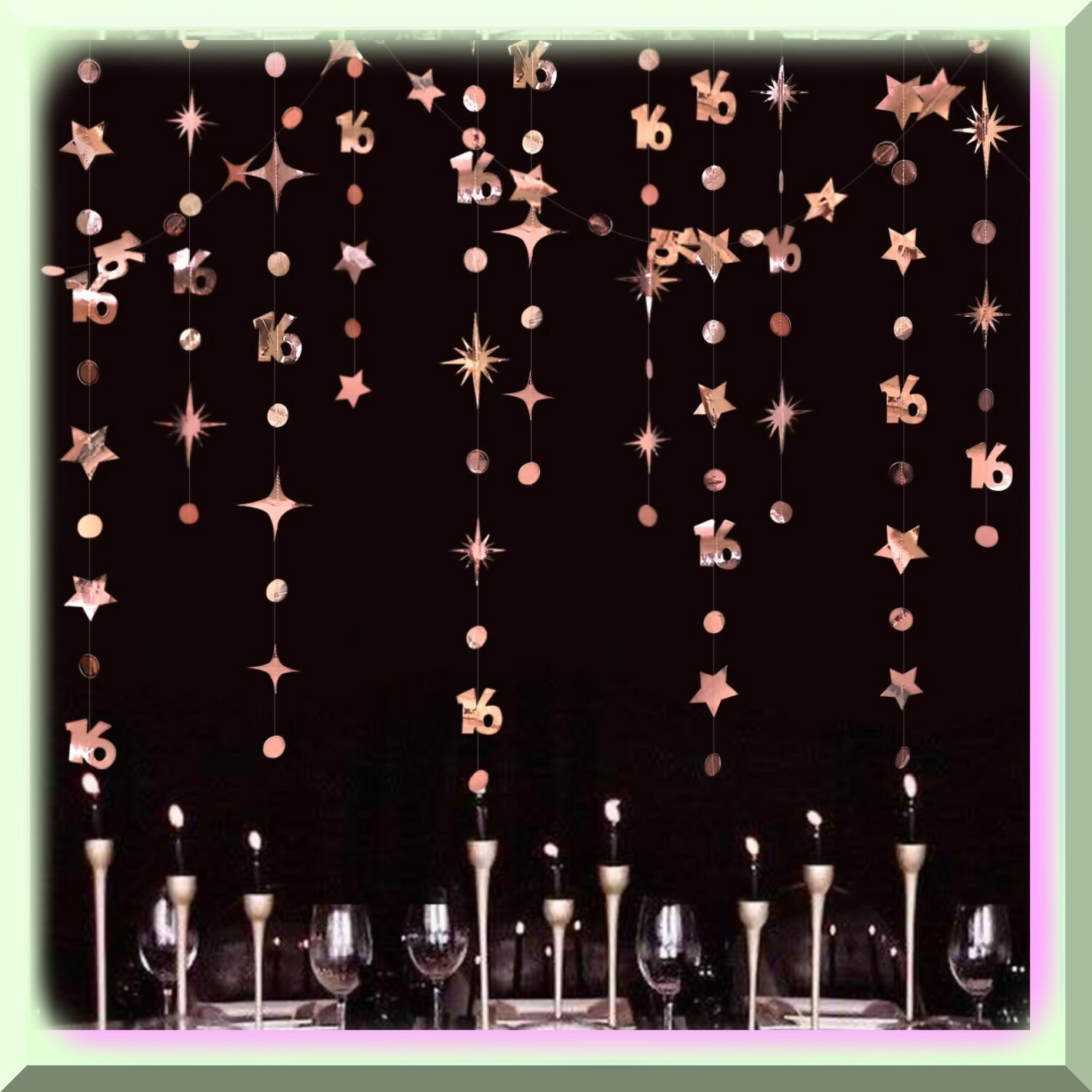 Sweet 16 Rose Gold Starry Garland Kit