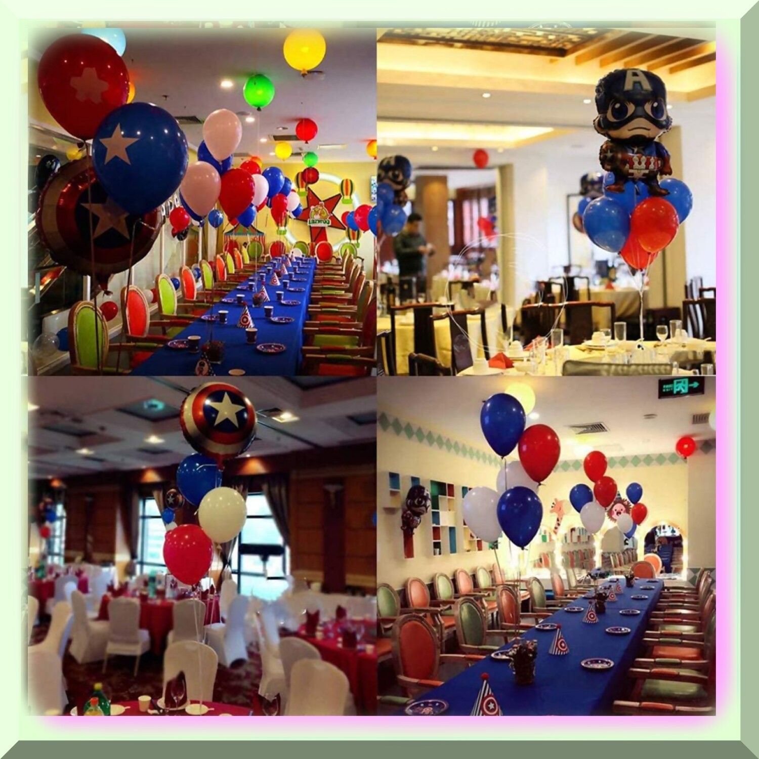 Balloon Garland Kit Red Blue White 25 Balloons
