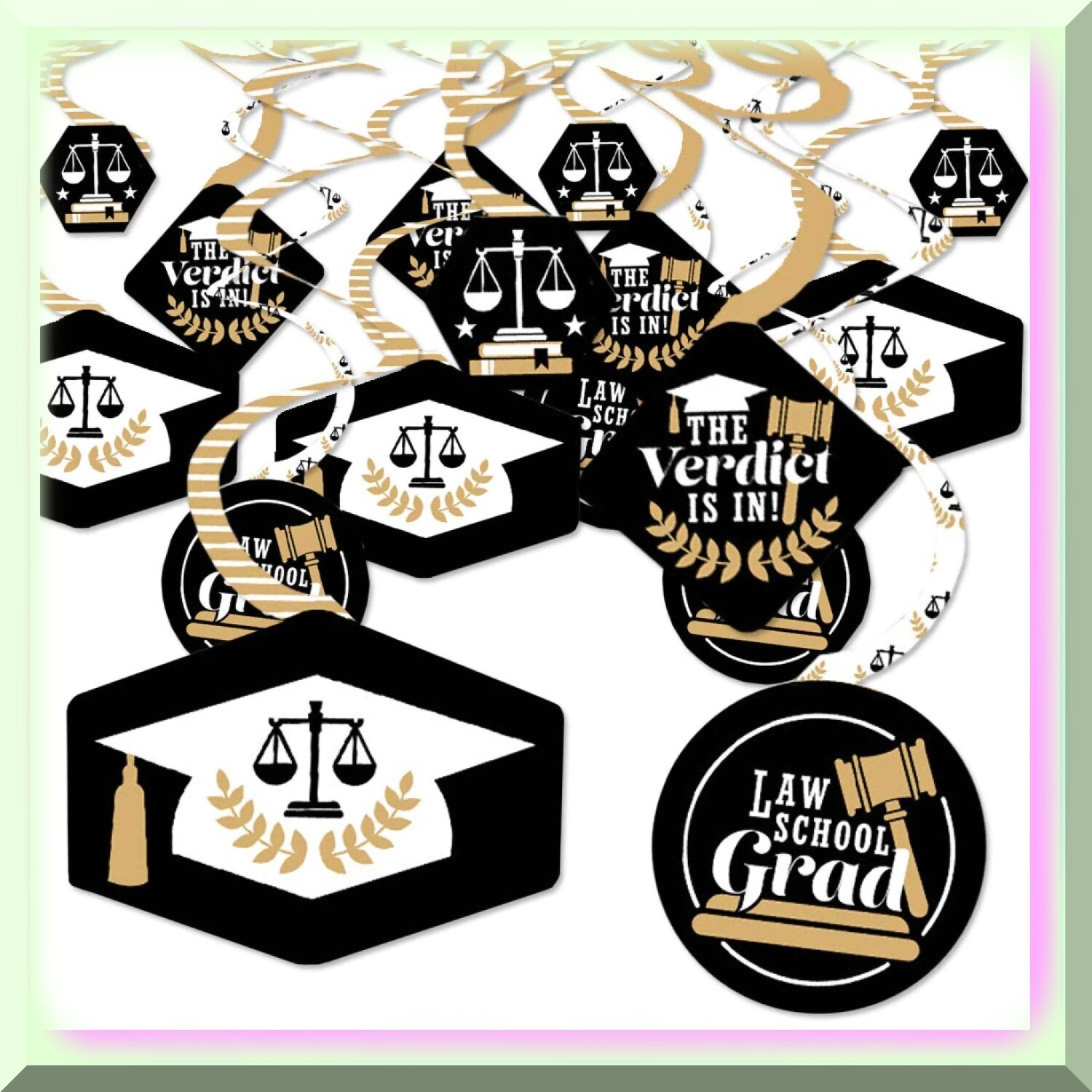 Law School Graduation Hanging Decorations Set