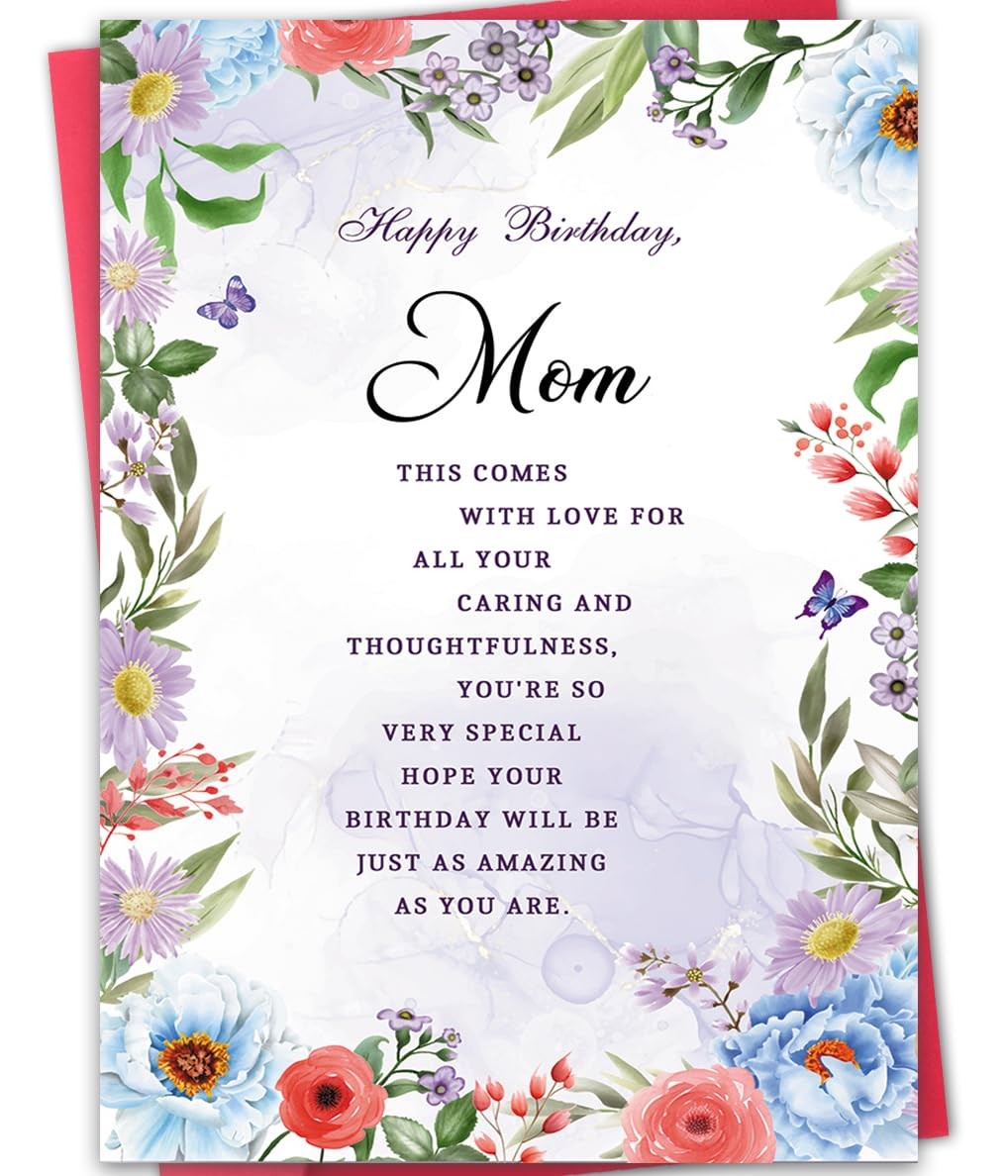 ATTLVV Mom Birthday Card,Happy Gifts for 8×5.3 inches, WX-260