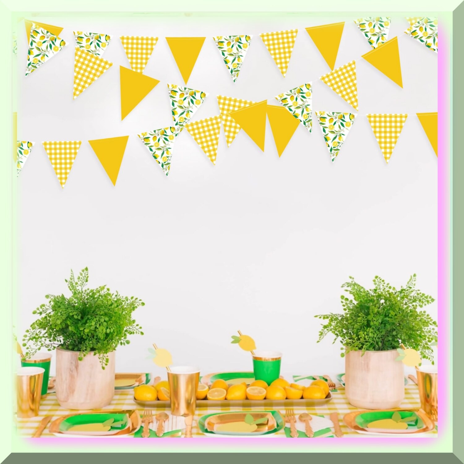 Yellow Floral Celebration Banner 44 ft