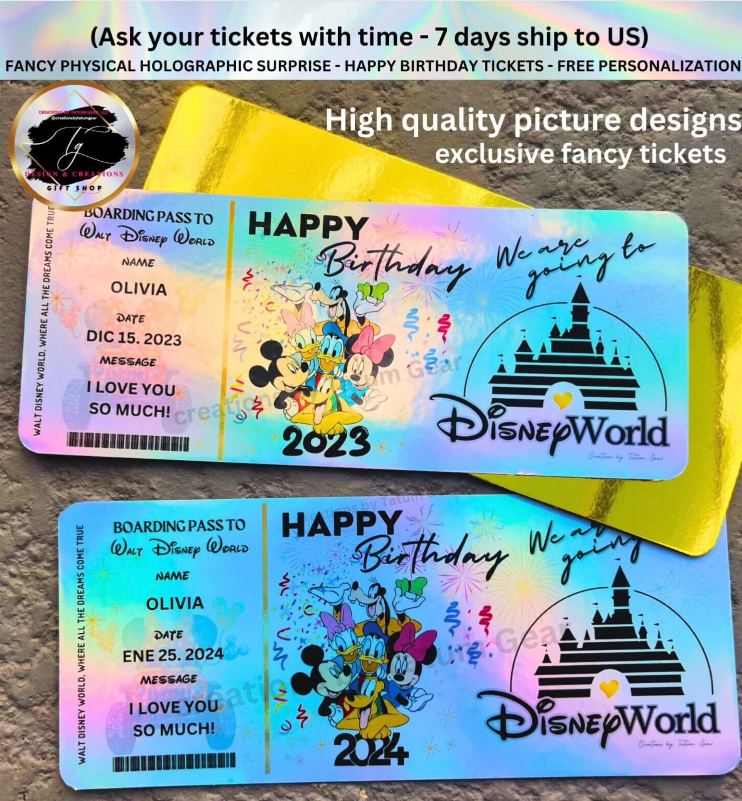 A COLLECTIBLE 2025 FANCY HOLOGRAPHIC Custom Surprise BDAY Ticket – Reveal