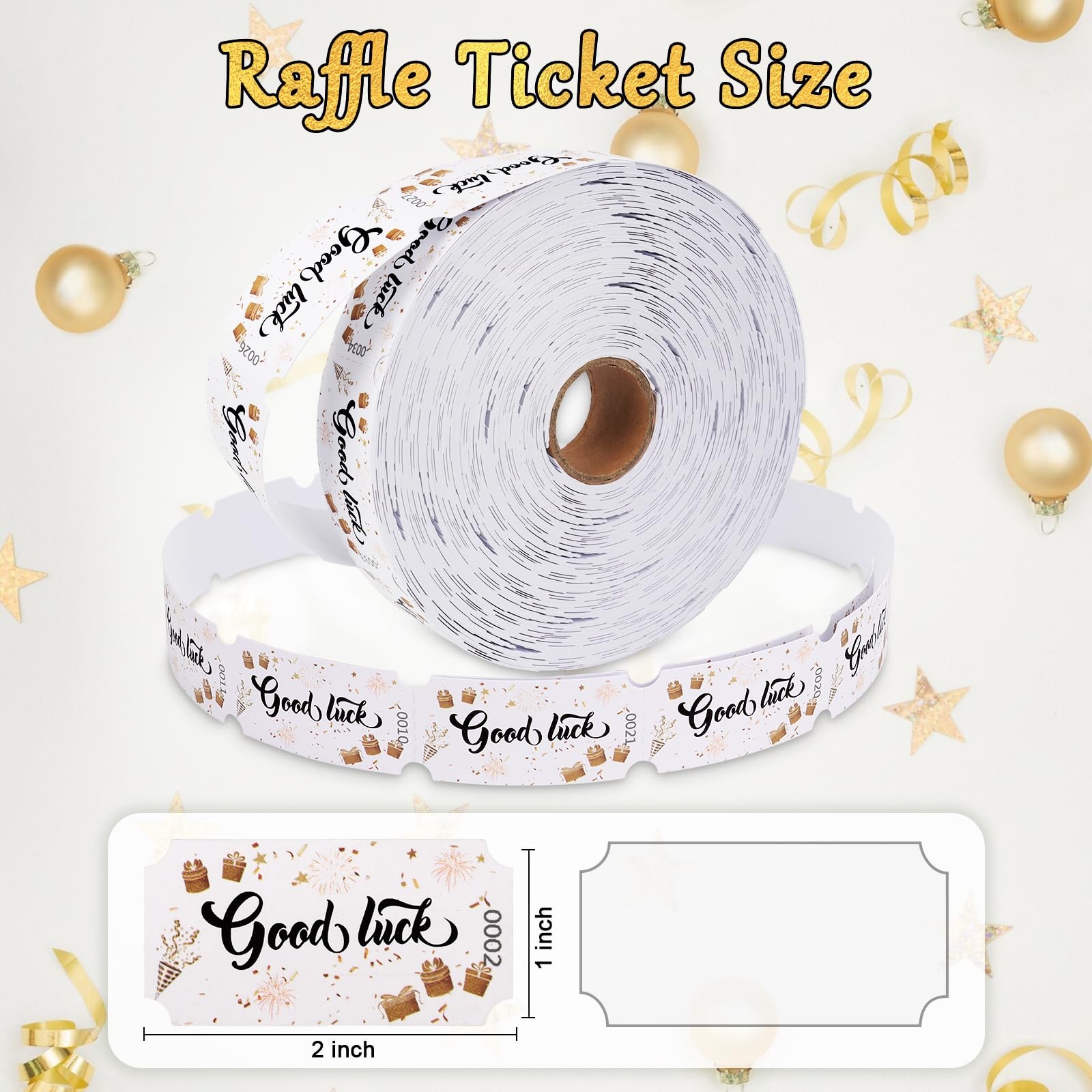 1000 PCS Good Luck Raffle Tickets Single Roll Enter To Win Contest Entry Card